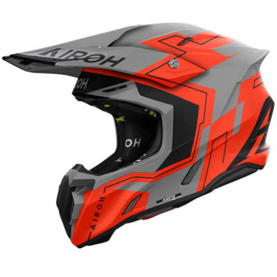 HELM AIROH TWIST 3 DIZZY NEONORANGE GRAU ENDURO OFF ROAD MOTARD GRÖSSE XS