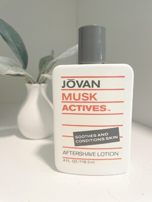 Jovan MUSK ACTIVES Soothes and Conditions Skin Aftershave Lotion 4 fl. oz.