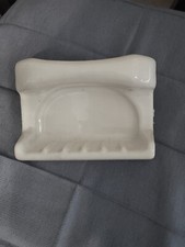 White Ceramic Tile Shower /Bath,  Soap Dish with handle