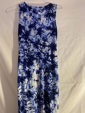 Blue Sleeveless Tie Dye Mini Summer Bodycon Dress