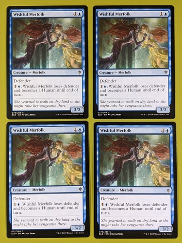 Wishful Merfolk x4 Throne of Eldraine 4x Magic the Gathering MTG