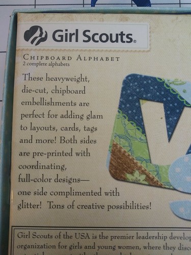 New Girl Scouts Chipboard 52p Glitter Alphabet Die Cut Tool cards layout tags - Picture 3 of 7