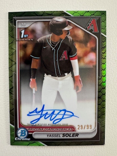 2024 Bowman Chrome 1st Yassel Soler Green Reptilian Refractor Auto /99 #CPA-YSO
