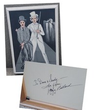 Fun Uribe Painting, Charlie Chaplin, KAYE BALLARD Signatue Inscription a Verso