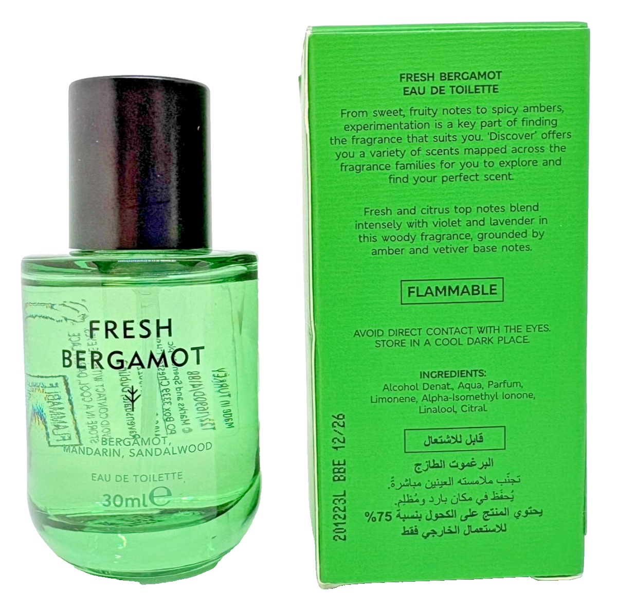 M&S Discover Fresh Bergamot EDT Eau de Toilette Aftershave 30ml