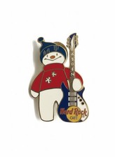 Hard Rock Cafe Aspen Snowman. LE 2500 Pin Red Jumper Blue Guitar Christmas