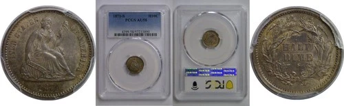 1871-S Seated Liberty Half Dime   PCGS AU-58
