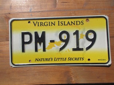 2010 British Virgin Islands License Plate Map Nature's Little Secrets PM 919
