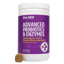 Pet MD Probiotics Enzymes for Dogs - Gut Health Chews with Prebiotics -...