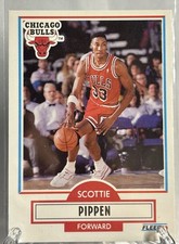 1990 FLEER SCOTTIE PIPPEN TRIPLE ERROR BASKETBALL CARD AK ERROR AND PAINT ERROR
