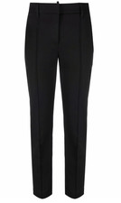 BRUNELLO CUCINELLI WOMEN'S BLACK COTTON TAILORED TROUSERS MSRP 1535 SIZE 44