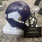 Jordan Addison Jason Taylor Tank Dell and Tedy Bruschi Autographed Mini Helmets