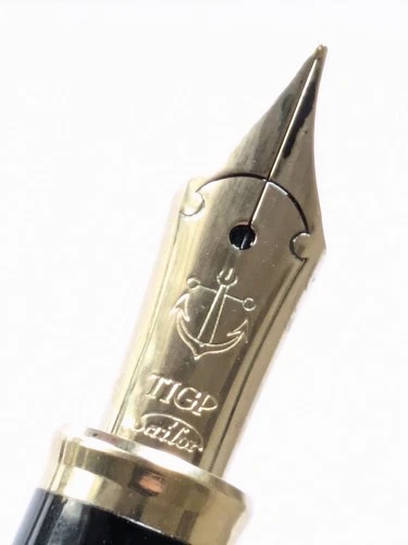 Vtg Urushi Black Gt Sailor Fountain Pen - Steel Tigp M Nib image 2