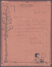 CHARLES M. SCHULZ - AUTOGRAPH LETTER SIGNED 11/26/1956