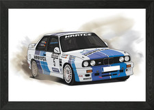BMW E30 Rallye Hartge Framed Wall Art Poster Canvas Print Picture