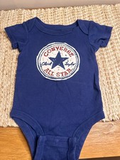 Converse Navy Blue All Star Bodysuit Short Sleeve Size: 0-6 Months