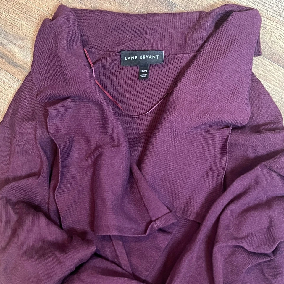 Cárdigan cascada frente abierto Lane Bryant para mujer Plus 22/24 suéter drapeado Foto 4 de 4