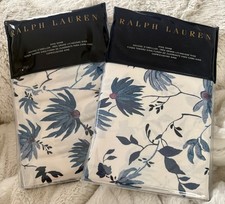 RALPH LAUREN ADELAIDE FLORAL PAIR OF KING SHAMS BLUE/WHITE