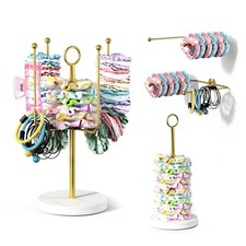 Scrunchie Holder for Desktop, Hair Tie Organizer Wall Mount, Metal Claw Gold