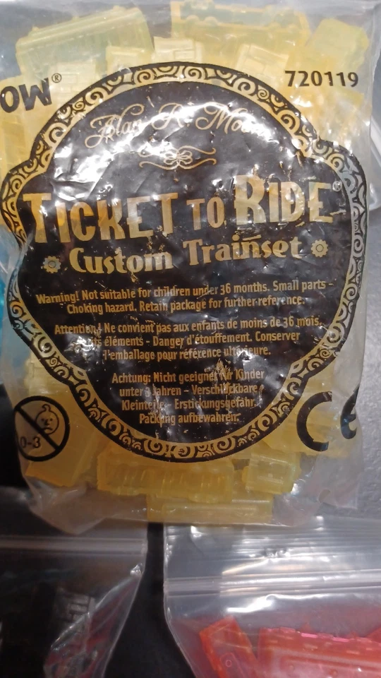 Ticket To Ride Translucent Trains 15th Anniversary Red Green Blu Yellow Blue NEW - Image 2 of 2
