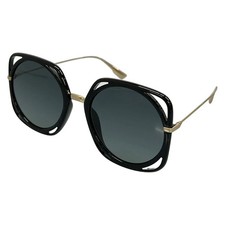 DIOR/ChristianDior Black Gold Plastic Hardware Sunglasses