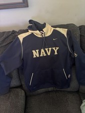 Boys youth Blue and yellow Nike Brand/ Navy with Hoodie size Large.