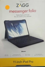 Zagg Keyboard Messenger Folio Case for iPad Pro 11 Gen1 ONLY - Black