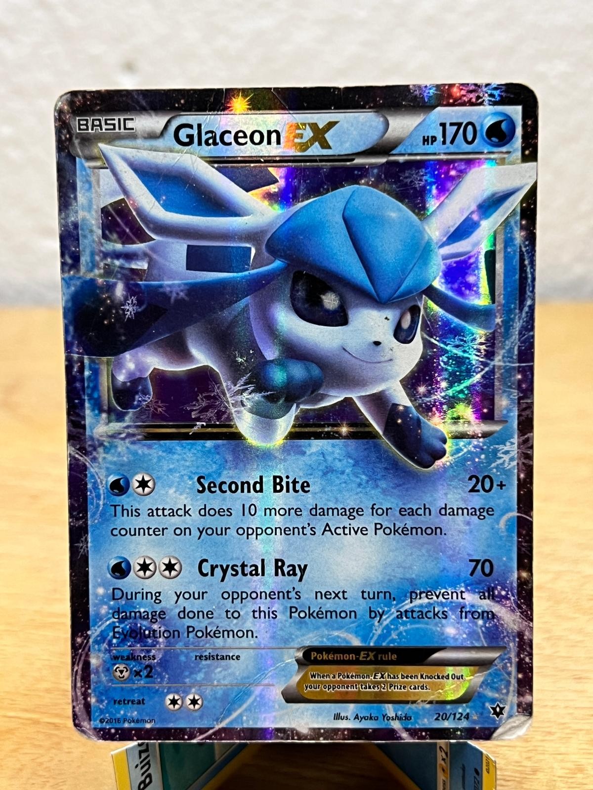 Fates Collide Glaceon EX 20/124 Holo EX Rare Pokemon DMG