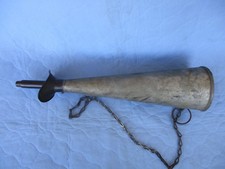 Antikes Nebelhorn Signalhorn aus Eisen und Kupfer L&auml;nge 42,5cm Durch. 10,3cm