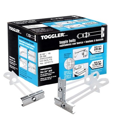 SNAPTOGGLE BE Toggle Anchor, -Plated Steel Channel, Made in , 3/8'' to 2-1/2'' ...