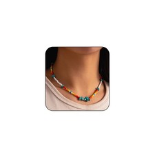 Colorful Beaded Necklace for Women Freshwater Beaded Pearl Choker Necklace for W