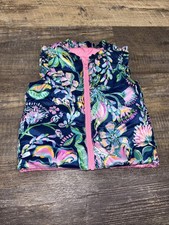 Lilly Pulitzer Amani Pink Floral Reversible Vest Size Small 4-5T