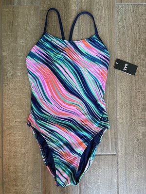 TYR Durafast Elite Women's Swimsuit 34 Pink/Multi Cutoutfit - Riptidal