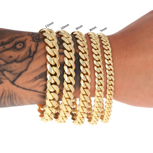 14K Yellow Gold Solid 2.7mm-11mm Miami Cuban Link Chain Necklace Bracelet 7"-30" - Picture 6 of 156