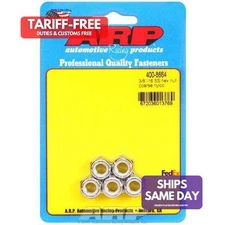 Arp 400-8664, Set of 5 Polished Stainless S/S Hex Nyloc Nuts 3/8-16 (5) Performa