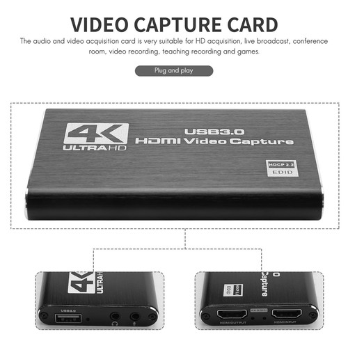 Audio Video Aufnahmen Karte, 4K USB 3.0 Aufnahmen Adapter Video Konverter f8363 - Bild 4 von 10