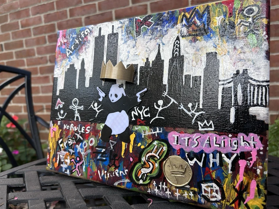 Basquiat And Banksy - “Long Live The NYC King” 5 X 7 Foto 2 de 4