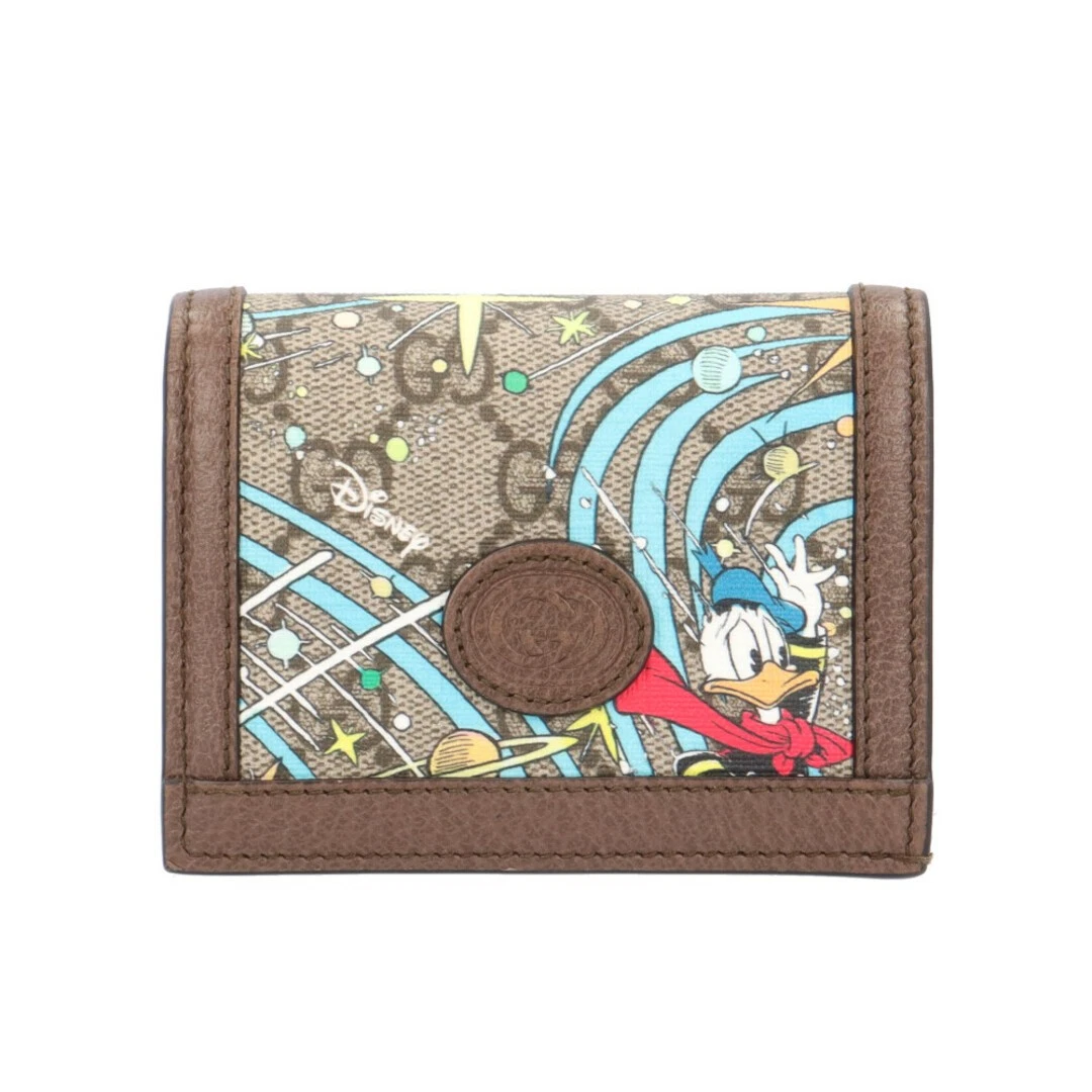 Gucci Disney Collaboration Compact Wallet GG Supreme Portefeuille à deux volets GG Supreme Ca