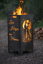 Feuerkorb Hochzeit Brautpaar personalisierbar H75cm geschweißt Stahl Feuertonne