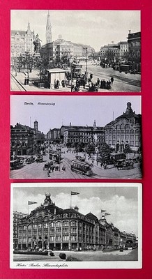 3 x AK BERLIN 1941 Alexanderplatz mit Strassenbahn und Hertie Kaufhaus  ( 167563
