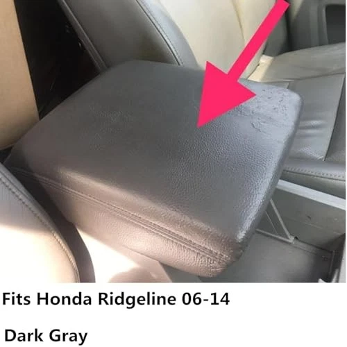 Center Console Armrest Cover for Honda Ridgeline 2006-2014 Dark Gray Leather - Imagem 2 de 4