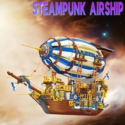 MOC Anime Steampunk Airship building blocks birthday Xmas gift 3272 pcs