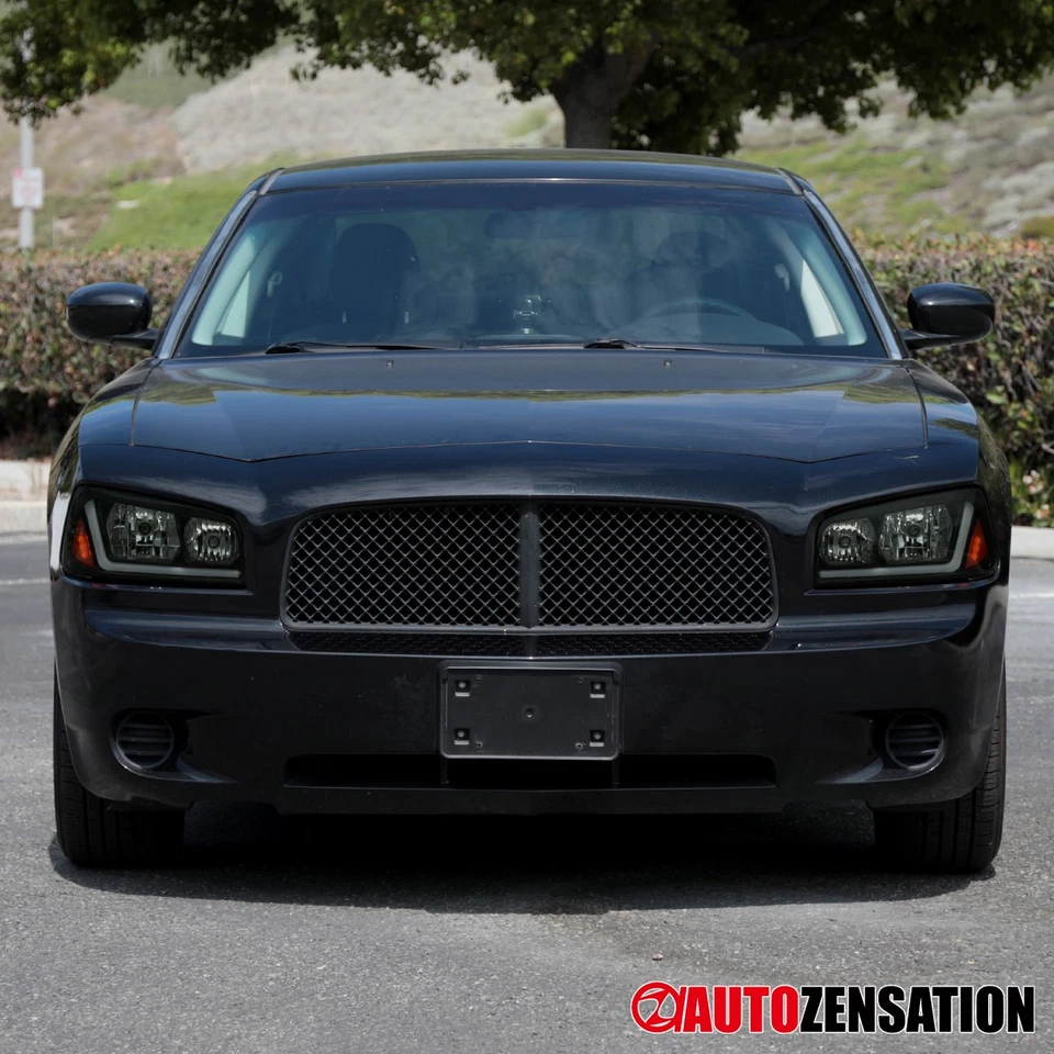 Fit 2006-2010 Dodge Charger Black Smoke Halogen Headlights LED Sequential Signal - Image 3 of 4