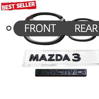 Matte Black 4PCS For MA-3 AWD SKYACTIV G Turbo Rear Badge Replace Symbol Sticker
