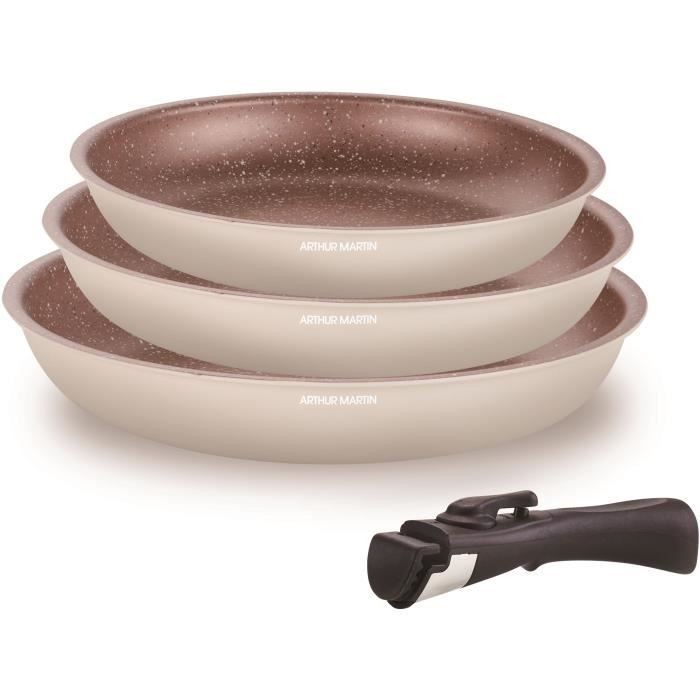 Set de 3 poêles Arthur Martin induction pour une cuisson saine sans coller