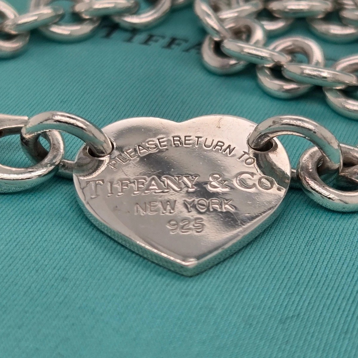 Tiffany & Co. Sterling Silver Return to Heart Tag Chain Link 15