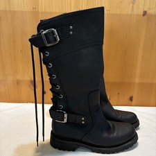 Harley Davidson Alexa Back Lace Leather Boots D85167 Biker Goth Women's Size 6M