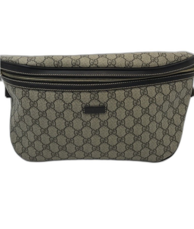 Autentica borsa Gucci marsupio in vita marrone 21111 tracolla GG Supreme in p...