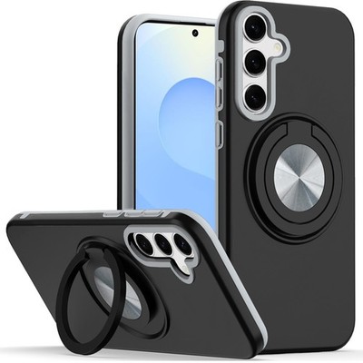 For Samsung S25+/S24+ Case Solid Rugged Shockproof w/ 360 Stand + Tempered Glass