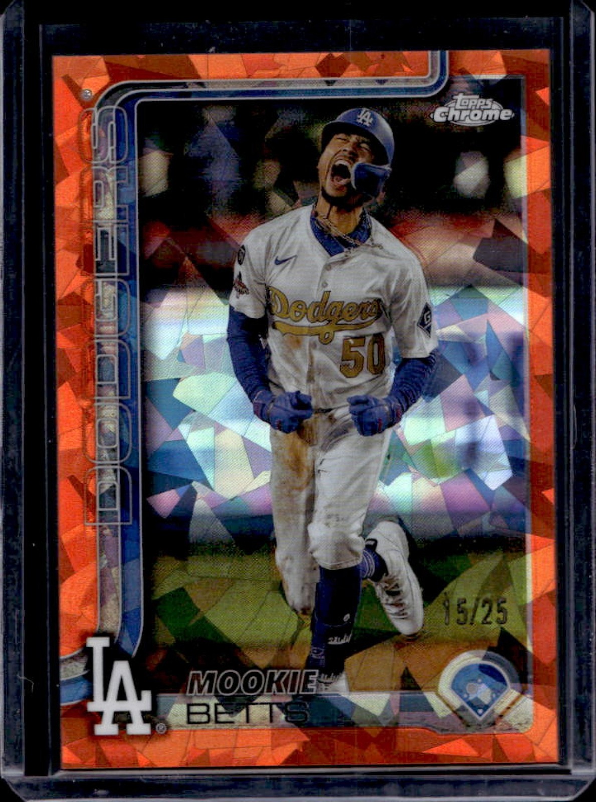 2025 Topps Chrome Sapphire Mookie Betts Image Variation Orange Refractor #/25
